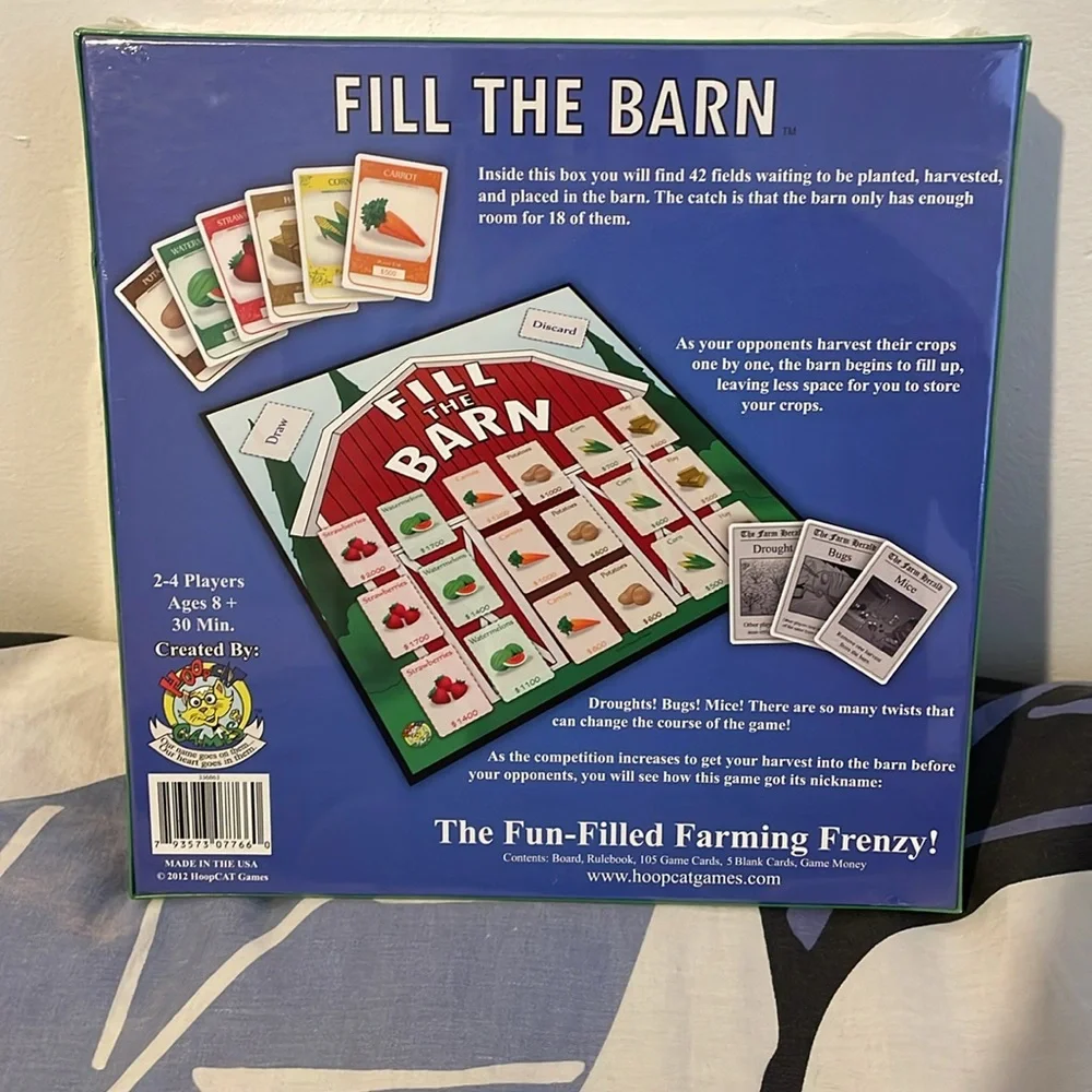 Fill the Barn board game NWT